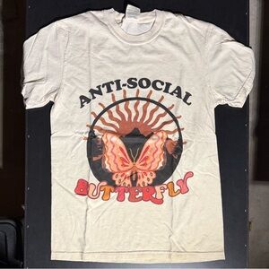 Anti-Social Butterfly Graphic T-Shirt